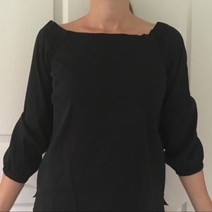 Black square neck shirt